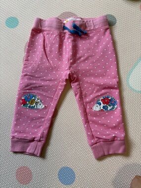 Baby Boden Pink Polka Dot Pants with White Dots